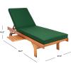 SAFAVIEH Outdoor Collection Newport Natural/ Beige Cushion Built-in Side Table Adjustable Chaise Lounge Chair(Natural / Green)