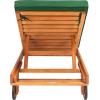 SAFAVIEH Outdoor Collection Newport Natural/ Beige Cushion Built-in Side Table Adjustable Chaise Lounge Chair(Natural / Green)