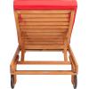 SAFAVIEH Outdoor Collection Newport Natural/ Beige Cushion Built-in Side Table Adjustable Chaise Lounge Chair(Natural / Red)