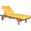 SAFAVIEH Outdoor Collection Newport Natural/ Beige Cushion Built-in Side Table Adjustable Chaise Lounge Chair(Natural / Yellow)