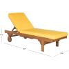 SAFAVIEH Outdoor Collection Newport Natural/ Beige Cushion Built-in Side Table Adjustable Chaise Lounge Chair(Natural / Yellow)