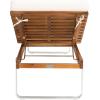 SAFAVIEH Outdoor Collection Nuca Natural Brown Solid Wood/White Legs/White Cushion Chaise Lounge Chair (PAT7084A)