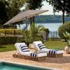 SAFAVIEH Outdoor Collection Ortega Auto Tilt Crank Umbrella(Beige)