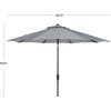 SAFAVIEH Outdoor Collection Ortega Auto Tilt Crank Umbrella(Gray)