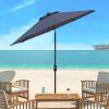 SAFAVIEH Outdoor Collection Ortega Auto Tilt Crank Umbrella(Gray)