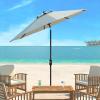 SAFAVIEH Outdoor Collection Ortega Auto Tilt Crank Umbrella(Natural)