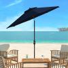 SAFAVIEH Outdoor Collection Ortega Auto Tilt Crank Umbrella(Navy)