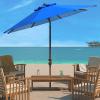 SAFAVIEH Outdoor Collection Ortega Auto Tilt Crank Umbrella(Pacific)