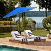 SAFAVIEH Outdoor Collection Ortega Auto Tilt Crank Umbrella(Pacific)
