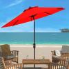 SAFAVIEH Outdoor Collection Ortega Auto Tilt Crank Umbrella(Red)
