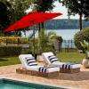 SAFAVIEH Outdoor Collection Ortega Auto Tilt Crank Umbrella(Red)