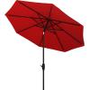 SAFAVIEH Outdoor Collection Ortega Auto Tilt Crank Umbrella(Red)