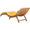 SAFAVIEH Outdoor Collection Pacifica Natural Brown Solid Wood/Navy Cushion 3-Piece Chaise Lounge Set with Table (PAT7020C)(Natural/Yellow)