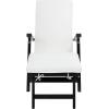SAFAVIEH Outdoor Collection Palmdale Grey Solid Wood/Navy Cushion Chaise Lounge Chair (PAT7015B)(Black/Beige)