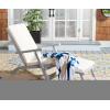 SAFAVIEH Outdoor Collection Palmdale Grey Solid Wood/Navy Cushion Chaise Lounge Chair (PAT7015B)(Grey/Beige)