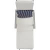 SAFAVIEH Outdoor Collection Palmdale Grey Solid Wood/Navy Cushion Chaise Lounge Chair (PAT7015B)(Grey/Beige Thin Stripe)