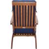 SAFAVIEH Outdoor Collection Palmdale Grey Solid Wood/Navy Cushion Chaise Lounge Chair (PAT7015B)(Natural/Navy)
