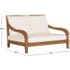 SAFAVIEH Outdoor Collection Pomona Dark Slate Grey Solid Wood/Beige Cushion Lounger Bench Sofa Loveseat (PAT6740K)(Natural / Beige)