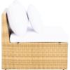 SAFAVIEH Outdoor Collection Pramla Grey Brown/White Cushion Settee with Storage Ottoman (Set of 2) PAT7515C(Natural / White)