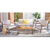 SAFAVIEH Outdoor Collection Randolph Grey/Grey 4-Piece Conversation Patio Set(Grey/Light Grey)