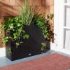SAFAVIEH Outdoor Collection Rita Natural Woven Rectangular Flower Rack(Black)