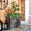 SAFAVIEH Outdoor Collection Rita Natural Woven Rectangular Flower Rack(Grey/Brown)