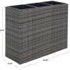 SAFAVIEH Outdoor Collection Rita Natural Woven Rectangular Flower Rack(Grey/Brown)