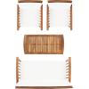 SAFAVIEH Outdoor Collection Rocklin Natural/ Green Cushion 4-Piece Conversation Patio Set(Natural/Beige)