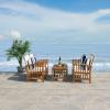 SAFAVIEH Outdoor Collection Rocklin Natural/ Green Cushion 4-Piece Conversation Patio Set(Natural/Beige/Thickstripe)