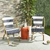 SAFAVIEH Outdoor Collection Sarita Navy and White Striped French Bistro Stacking Side Chair