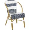 SAFAVIEH Outdoor Collection Sarita Navy and White Striped French Bistro Stacking Side Chair