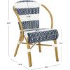 SAFAVIEH Outdoor Collection Sarita Navy and White Striped French Bistro Stacking Side Chair
