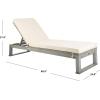 SAFAVIEH Outdoor Collection Solano Natural Brown Solid Wood/Black Cushion Patio Adjustable Chaise Lounge Chair (PAT7024F)(Grey/Beige)