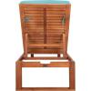 SAFAVIEH Outdoor Collection Solano Natural Brown Solid Wood/Black Cushion Patio Adjustable Chaise Lounge Chair (PAT7024F)(Natural/Aqua)