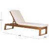 SAFAVIEH Outdoor Collection Solano Natural Brown Solid Wood/Black Cushion Patio Adjustable Chaise Lounge Chair (PAT7024F)(Natural/Beige)