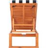 SAFAVIEH Outdoor Collection Solano Natural Brown Solid Wood/Black Cushion Patio Adjustable Chaise Lounge Chair (PAT7024F)(Natural/Black Stripe)