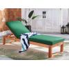 SAFAVIEH Outdoor Collection Solano Natural Brown Solid Wood/Black Cushion Patio Adjustable Chaise Lounge Chair (PAT7024F)(Natural/Green)