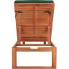 SAFAVIEH Outdoor Collection Solano Natural Brown Solid Wood/Black Cushion Patio Adjustable Chaise Lounge Chair (PAT7024F)(Natural/Green)