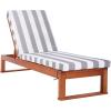 SAFAVIEH Outdoor Collection Solano Natural Brown Solid Wood/Black Cushion Patio Adjustable Chaise Lounge Chair (PAT7024F)(Natural/Grey Stripe)