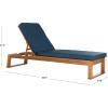 SAFAVIEH Outdoor Collection Solano Natural Brown Solid Wood/Black Cushion Patio Adjustable Chaise Lounge Chair (PAT7024F)(Natural/Navy)