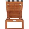 SAFAVIEH Outdoor Collection Solano Natural Brown Solid Wood/Black Cushion Patio Adjustable Chaise Lounge Chair (PAT7024F)(Natural/Navy Stripe)