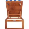 SAFAVIEH Outdoor Collection Solano Natural Brown Solid Wood/Black Cushion Patio Adjustable Chaise Lounge Chair (PAT7024F)(Natural/Royal Blue Striped)