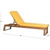 SAFAVIEH Outdoor Collection Solano Natural Brown Solid Wood/Black Cushion Patio Adjustable Chaise Lounge Chair (PAT7024F)(Natural/Yellow)