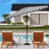 SAFAVIEH Outdoor Collection Venice Grey 7 x 10 Ft Rectangular Auto Tilt UV Protected Umbrella(Grey)