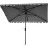 SAFAVIEH Outdoor Collection Venice Grey 7 x 10 Ft Rectangular Auto Tilt UV Protected Umbrella(Grey)