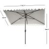 SAFAVIEH Outdoor Collection Venice Grey 7 x 10 Ft Rectangular Auto Tilt UV Protected Umbrella(Ivory/Black)