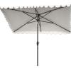 SAFAVIEH Outdoor Collection Venice Grey 7 x 10 Ft Rectangular Auto Tilt UV Protected Umbrella(Ivory/Black)