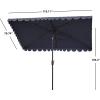 SAFAVIEH Outdoor Collection Venice Grey 7 x 10 Ft Rectangular Auto Tilt UV Protected Umbrella(Navy/White)
