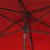 SAFAVIEH Outdoor Collection Venice Grey 7 x 10 Ft Rectangular Auto Tilt UV Protected Umbrella(Red)