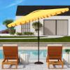 SAFAVIEH Outdoor Collection Venice Grey 7 x 10 Ft Rectangular Auto Tilt UV Protected Umbrella(Yellow)
